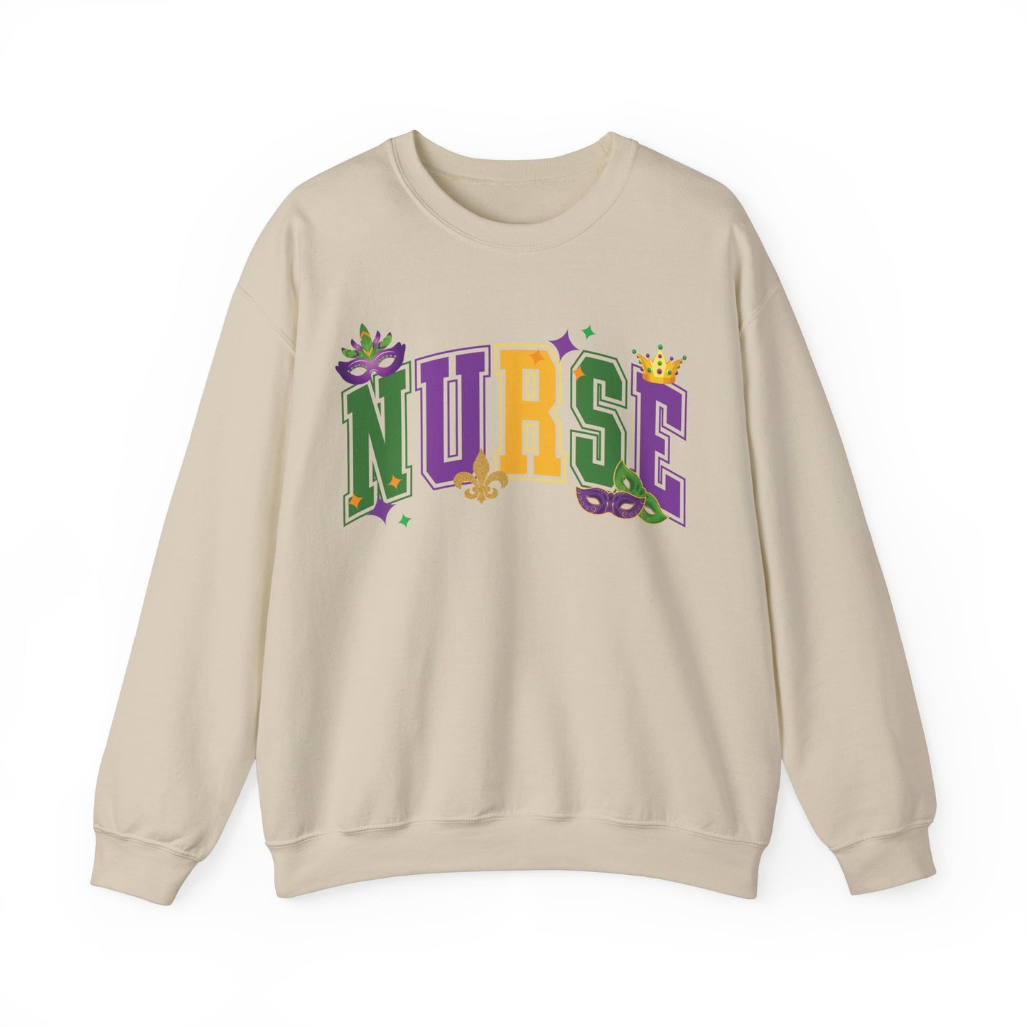Mardi Gras Nurse Gildan Sweatshirt
