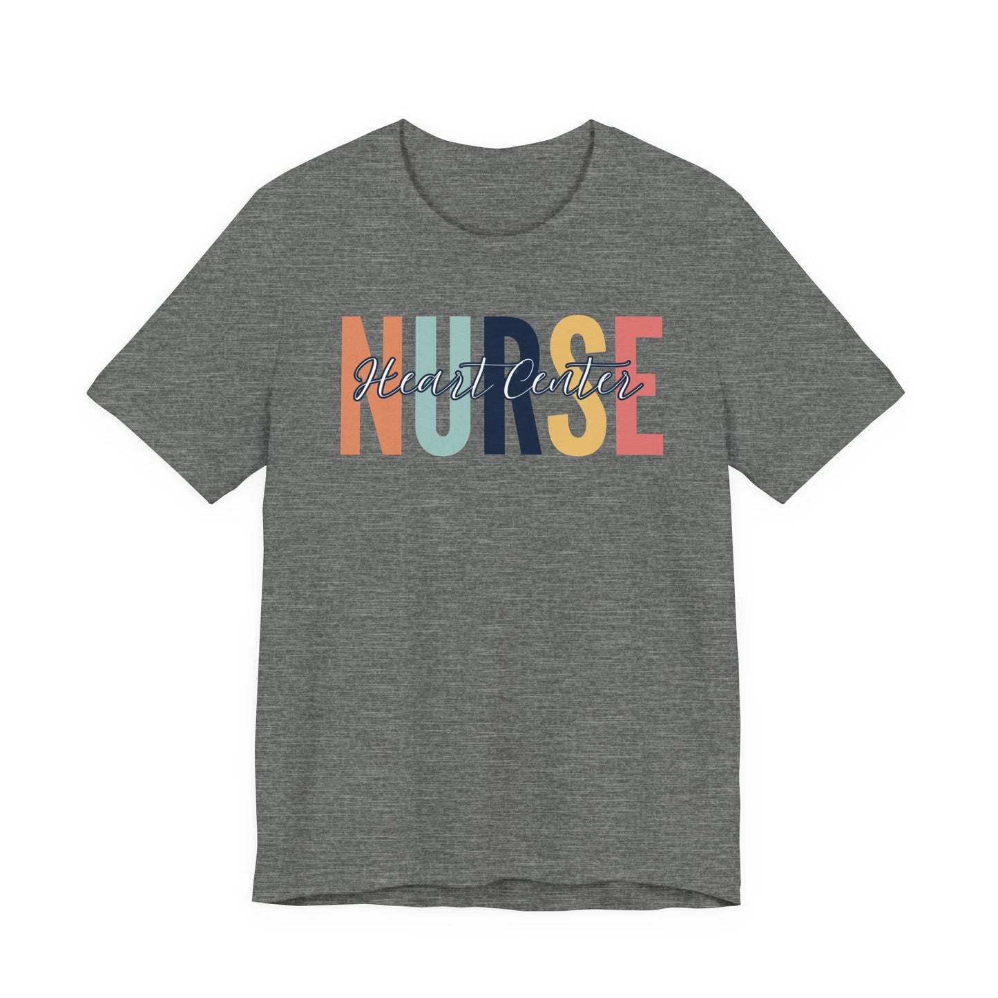 Heart center rainbow neutral Peds nurse Shirt, Gift for nurse, Graduation gift, birthday gift for nurse, ER nurse, RN shirt.