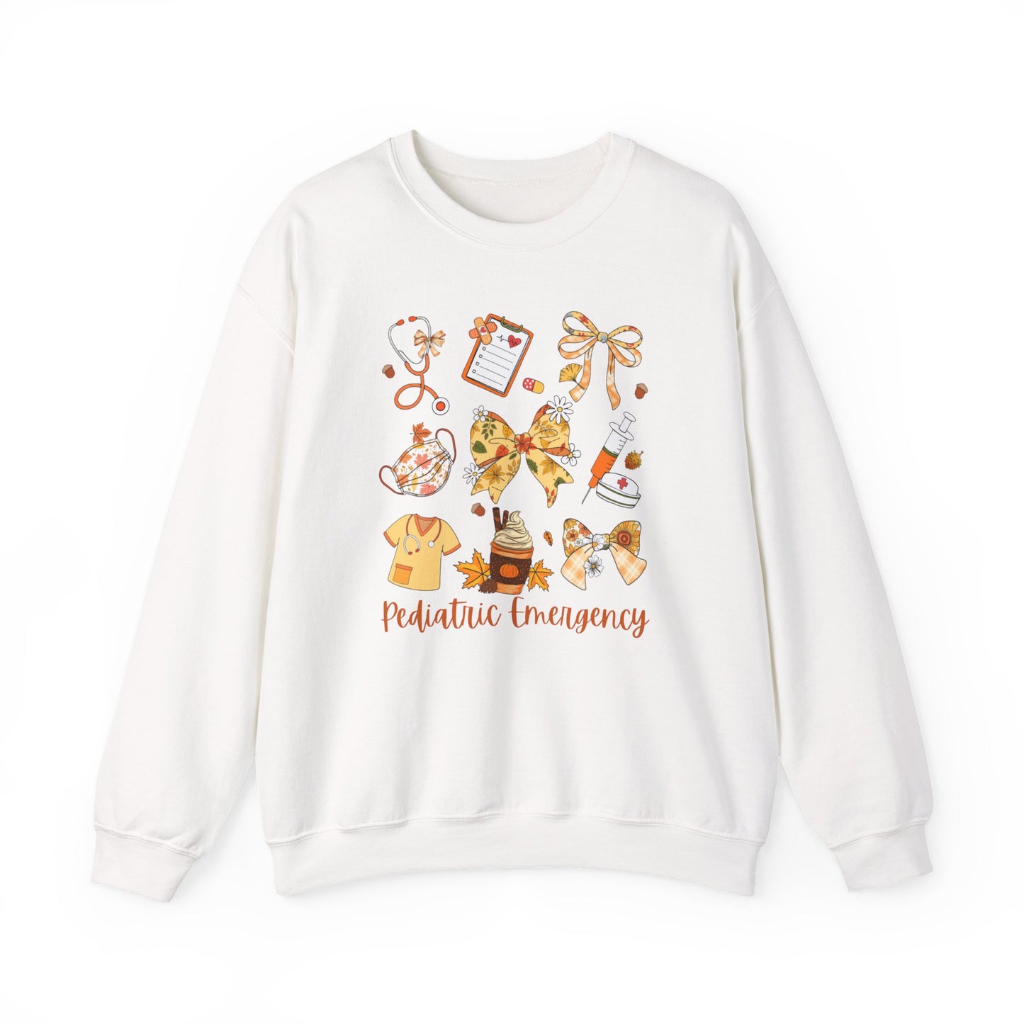 Cute Fall Pediatric Emergency Sweatshirt for all Fall Months, Nurse shirt, gift for nurse, coquette bow, everything fall