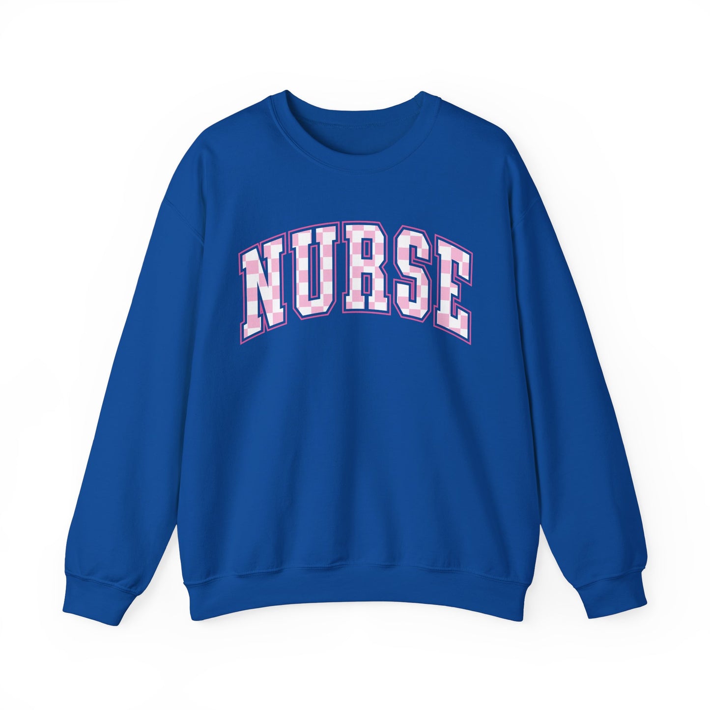 Retro Checkered Pink Nurse Gildan Sweatshirt