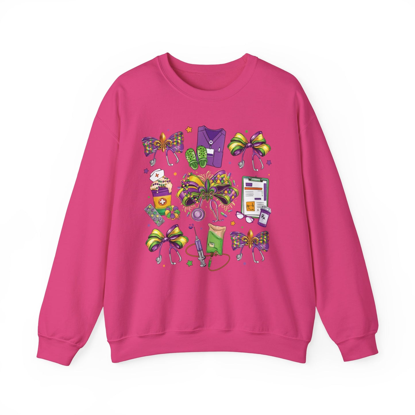 Mardi Gras Nurse Gildan Sweatshirt