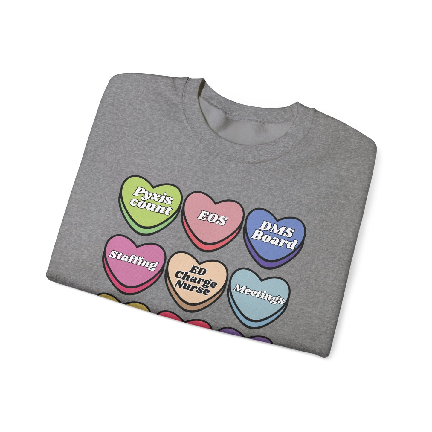 ED Charge Candy heart sweatshirt, perfect for Valentines Day ! Customize for your unit !