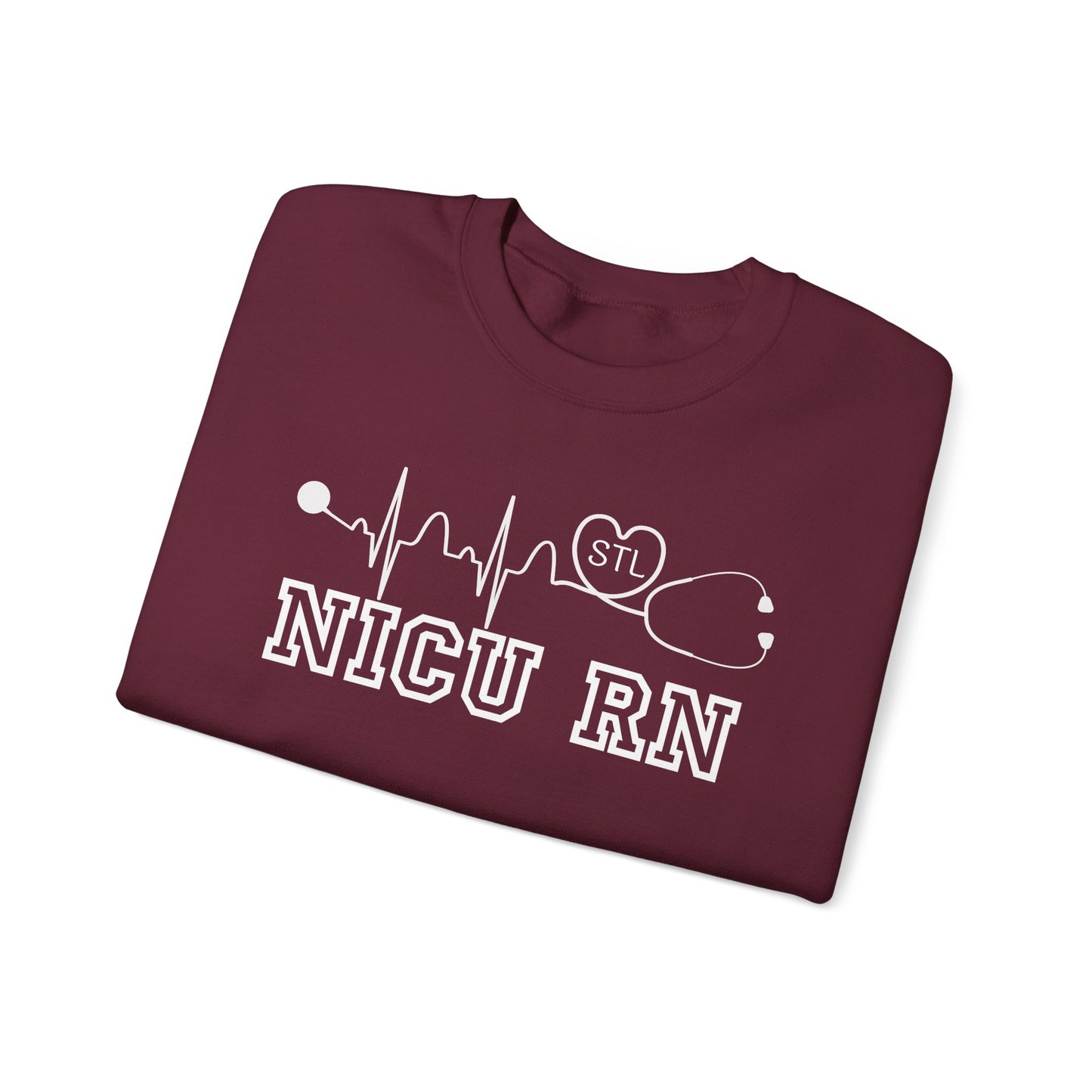 STL NICU RN Comfy Gildan Sweatshirt, EKG STL  love, wear out or at work!