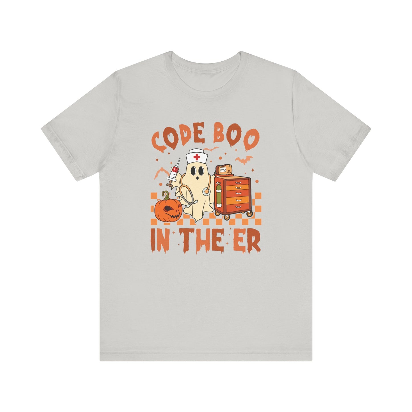 Code Boo in the ER, pediatric nurse Halloween shirt,, Comfort colors ghost nurse shirt, Peds nurse , Spooky nurse shirt