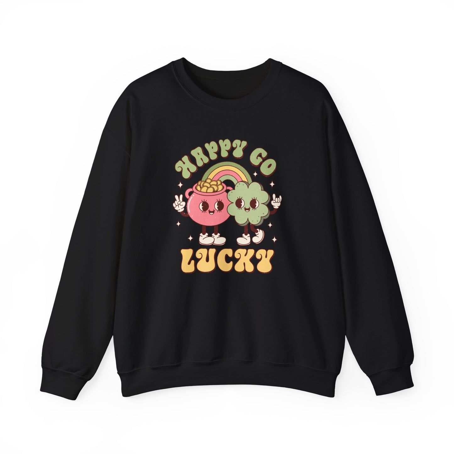 Happy Go Lucky St. Patricks Day sweatshirt, St. Pattys Nurse sweatshirt, ED RN, NICU, Teacher, Nurse Sweatshirt, Retro St. Pattys