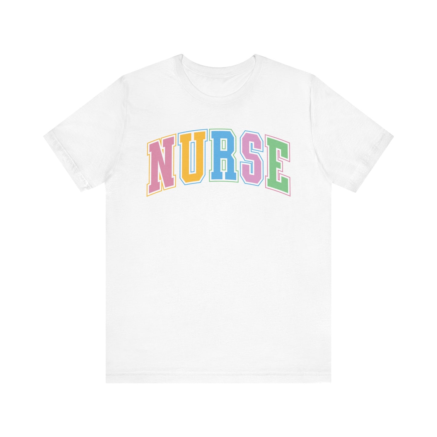 Multi Color Nurse Varsity Letter Tshirt, NICau, PICU, emergency department, labor and delivery