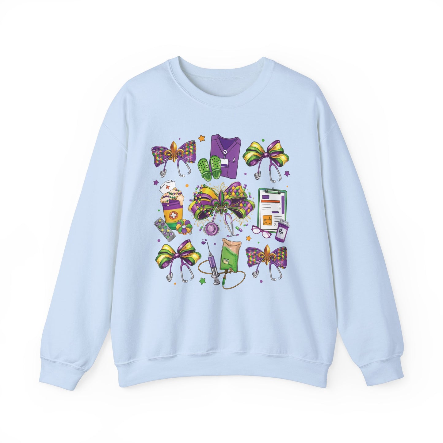 Mardi Gras Nurse Gildan Sweatshirt