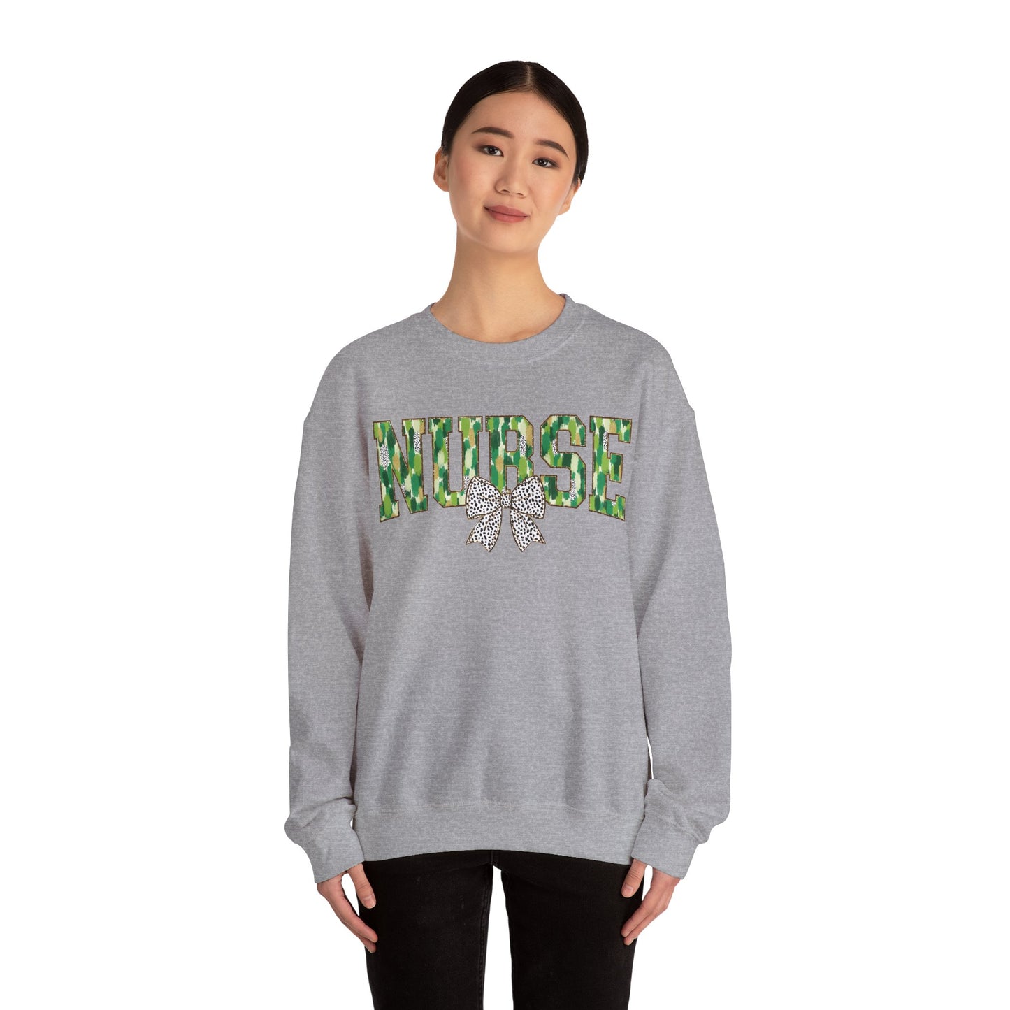 Nurse St. Patricks Day Sweatshirt Coquette Bow,  RN sweatershirt, ER Nurse, NICU Nurse, PICU nurse, clover, lucky nurse sweatshirt.