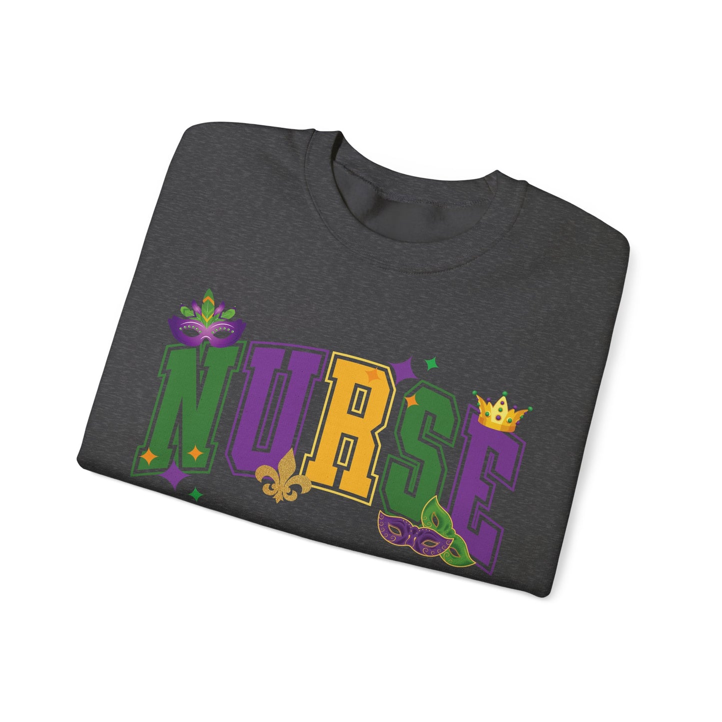 Mardi Gras Nurse Gildan Sweatshirt