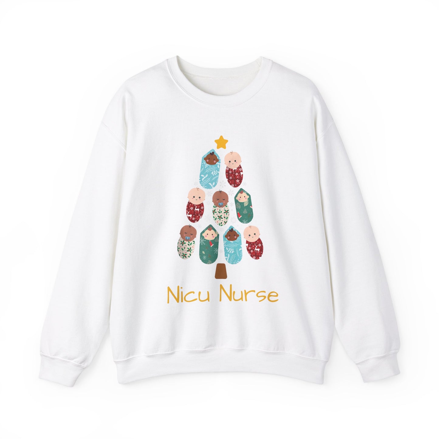 NICU Nurse Christmas Sweatshirt, cute baby tree, L & D Nurse, Gift For Nurse