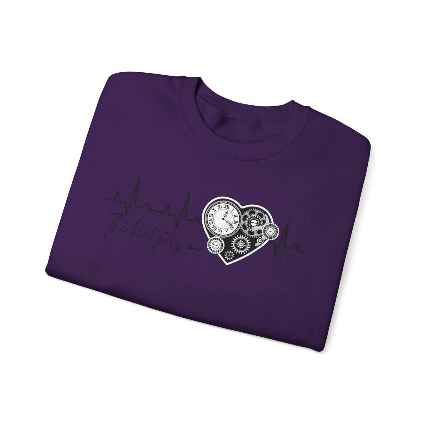 The beat goes on cardiology sweatshirt, cute and cozy mechanical heart gildan sweatshirt