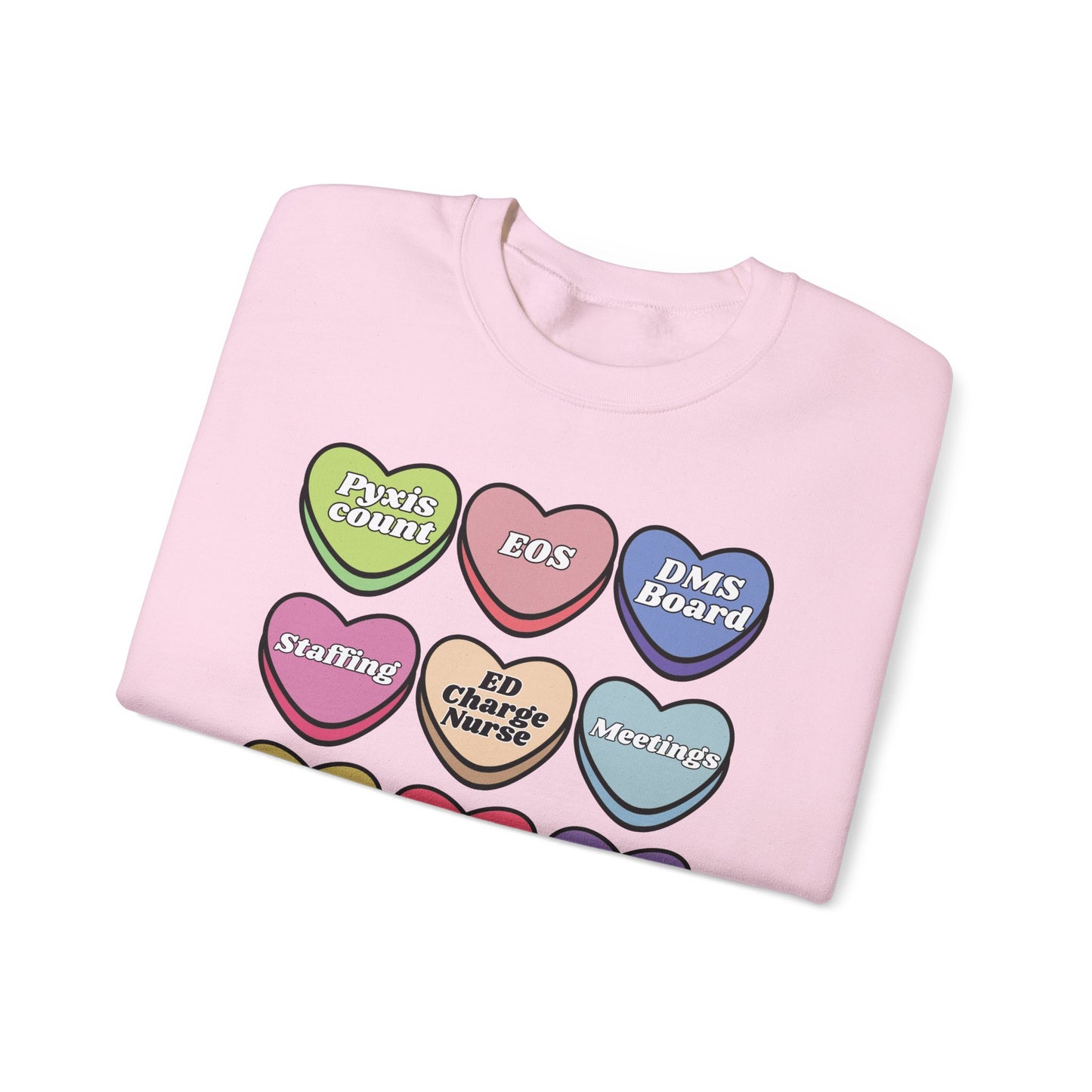 ED Charge Candy heart sweatshirt, perfect for Valentines Day ! Customize for your unit !