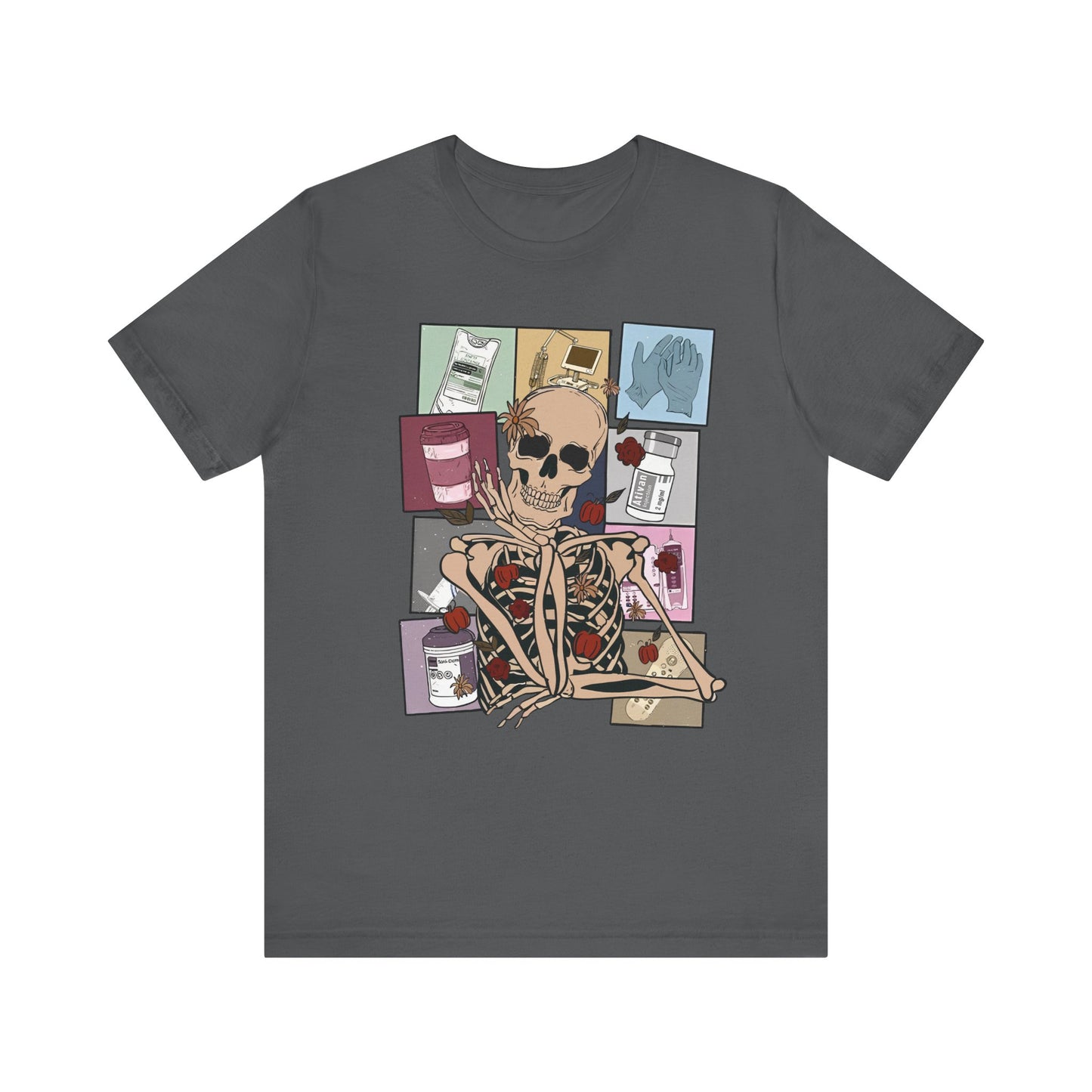 Funny skeleton nurse tshirt, Halloween sweatshirt, spooky season, ER RN, NICU nurse,  Halloween Nurse,, floral Halloween ghost,