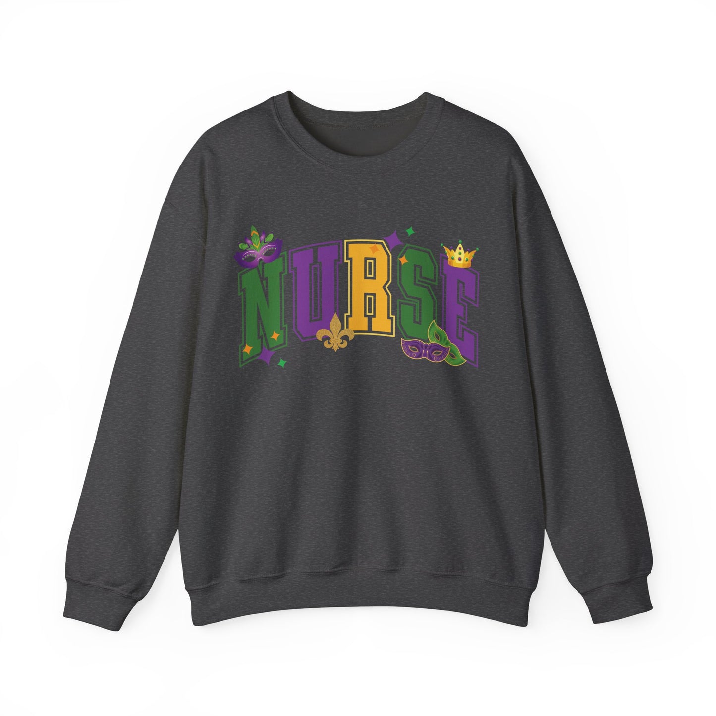 Mardi Gras Nurse Gildan Sweatshirt