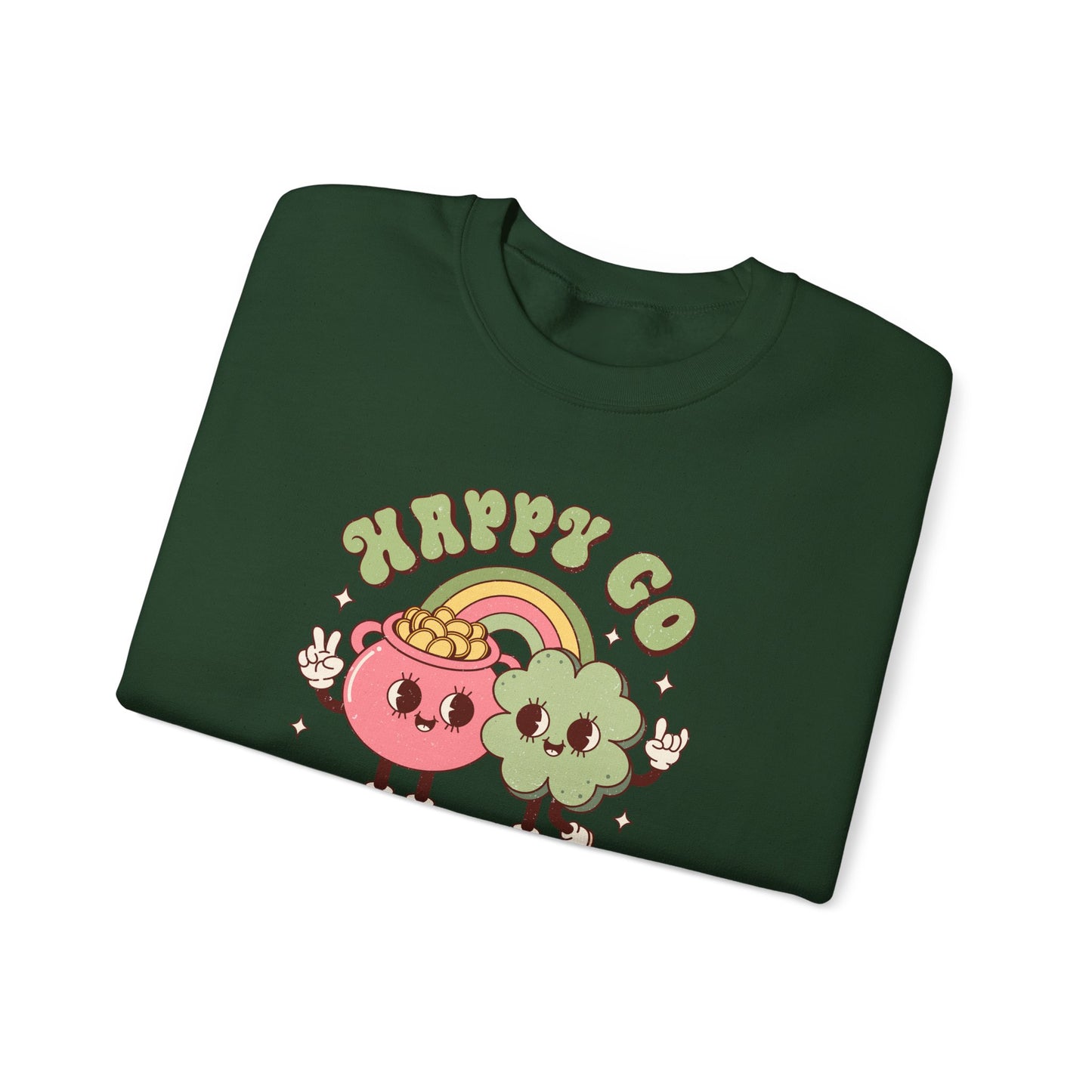 Happy Go Lucky St. Patricks Day sweatshirt, St. Pattys Nurse sweatshirt, ED RN, NICU, Teacher, Nurse Sweatshirt, Retro St. Pattys