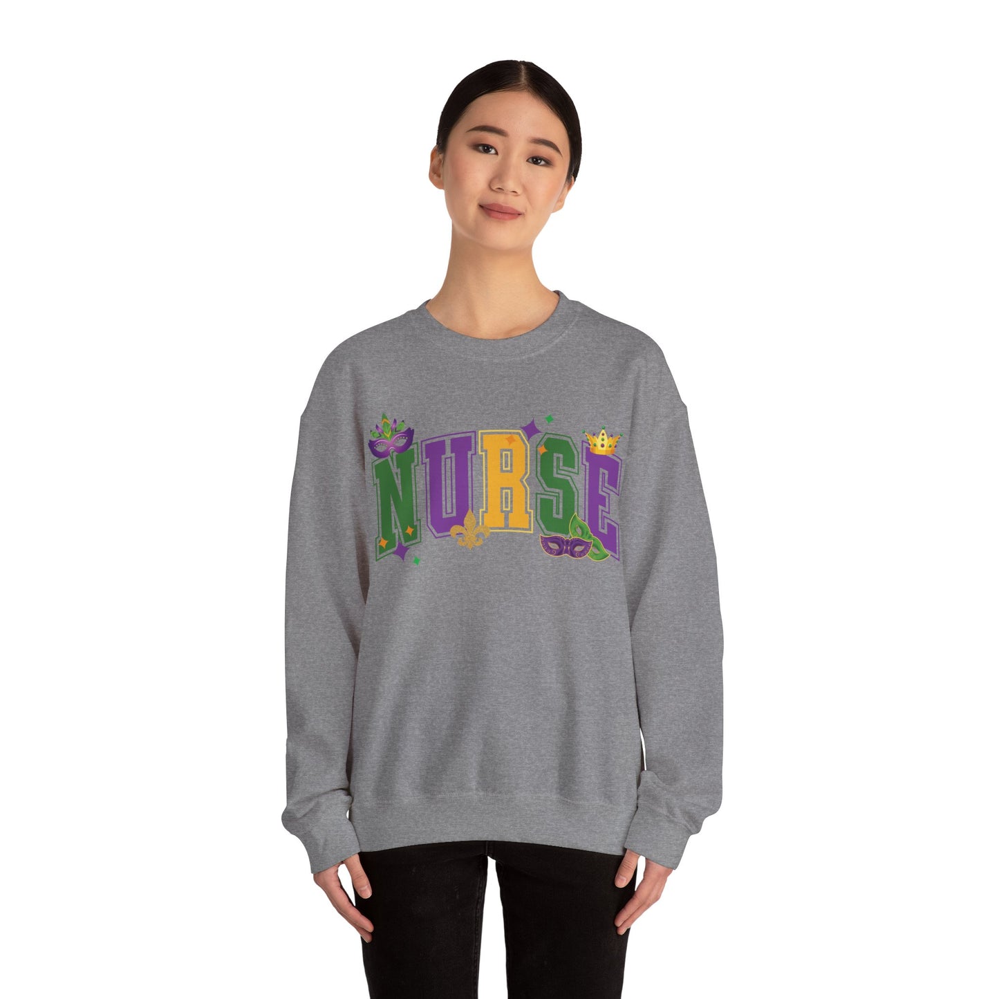 Mardi Gras Nurse Gildan Sweatshirt