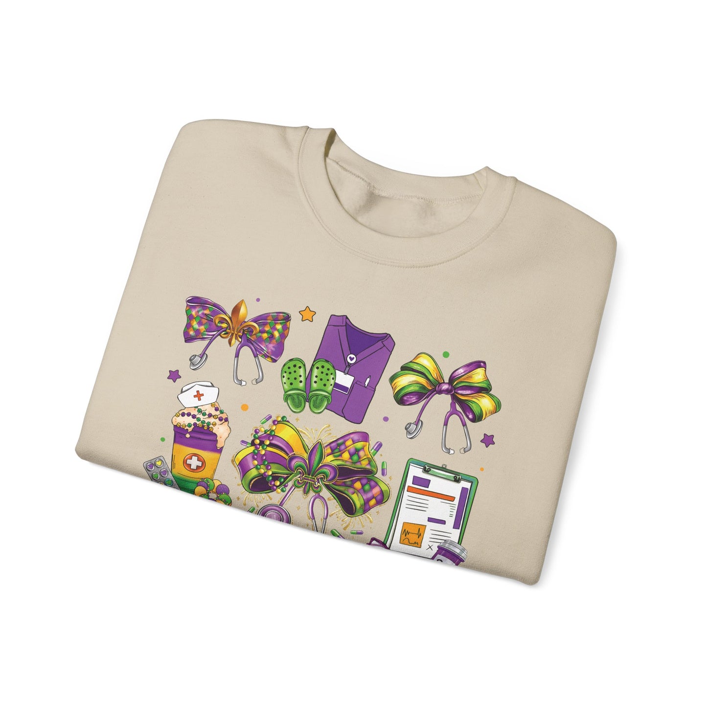 Mardi Gras Nurse Gildan Sweatshirt