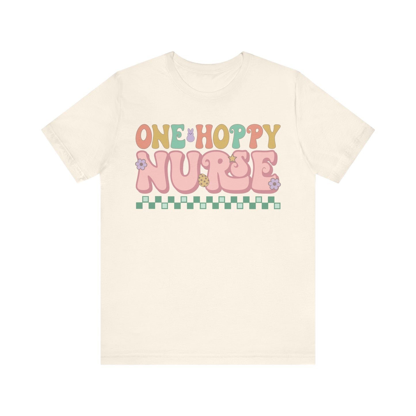 One Hoppy Nurse Easter Women Shirt, Retro Chick, Nurse shirt, teacher shirt, Easter nurse, punny shirt, funny woman shirt.