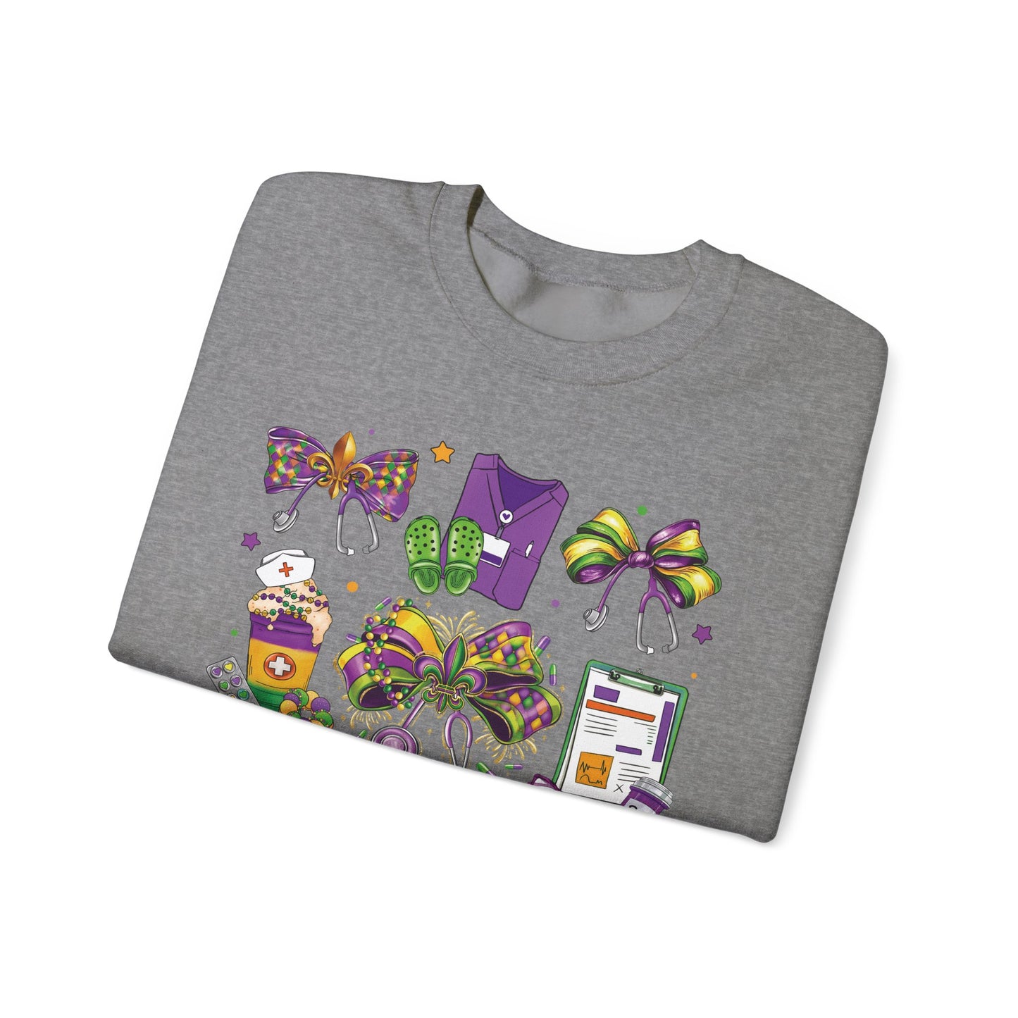 Mardi Gras Nurse Gildan Sweatshirt