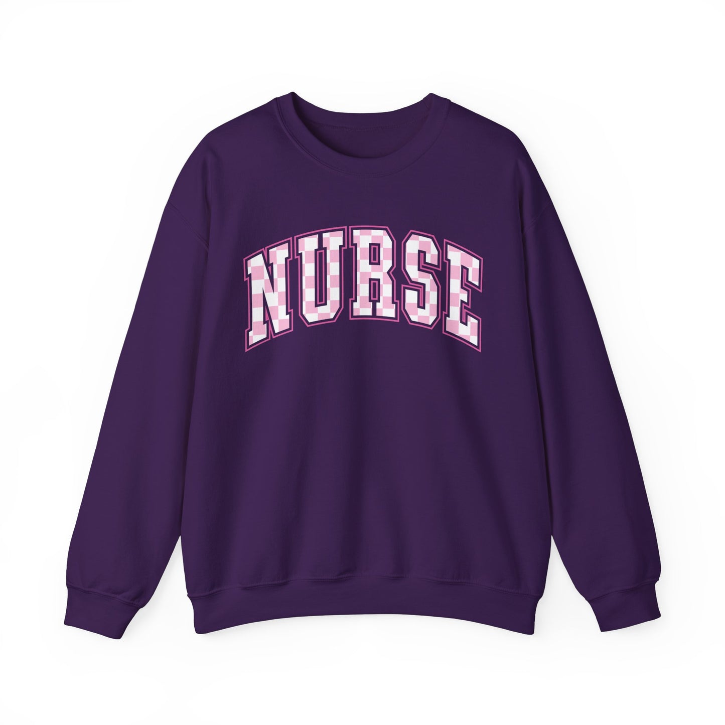 Retro Checkered Pink Nurse Gildan Sweatshirt