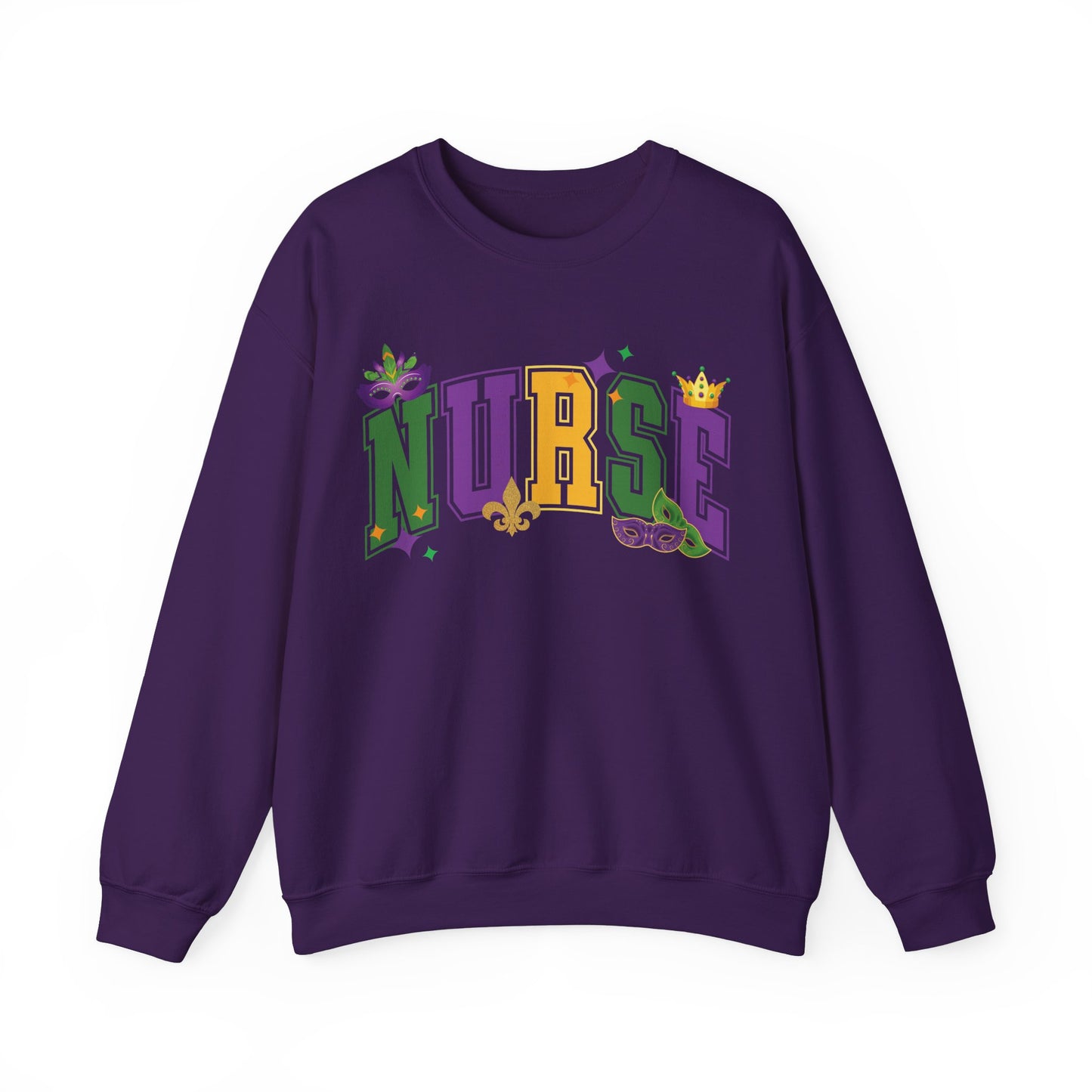 Mardi Gras Nurse Gildan Sweatshirt