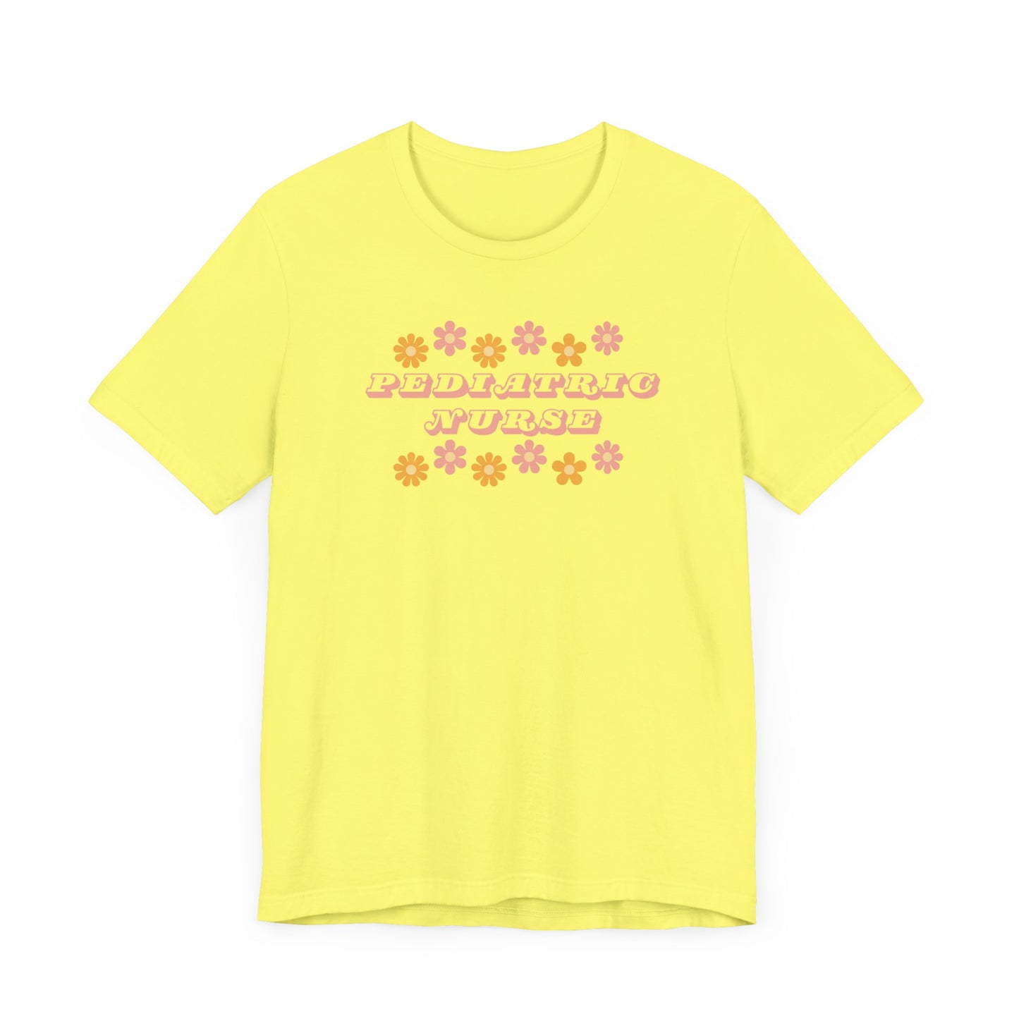 Retro flower power pediatric nurse Bella canvas tshirt, cute spring summer nurse shirt