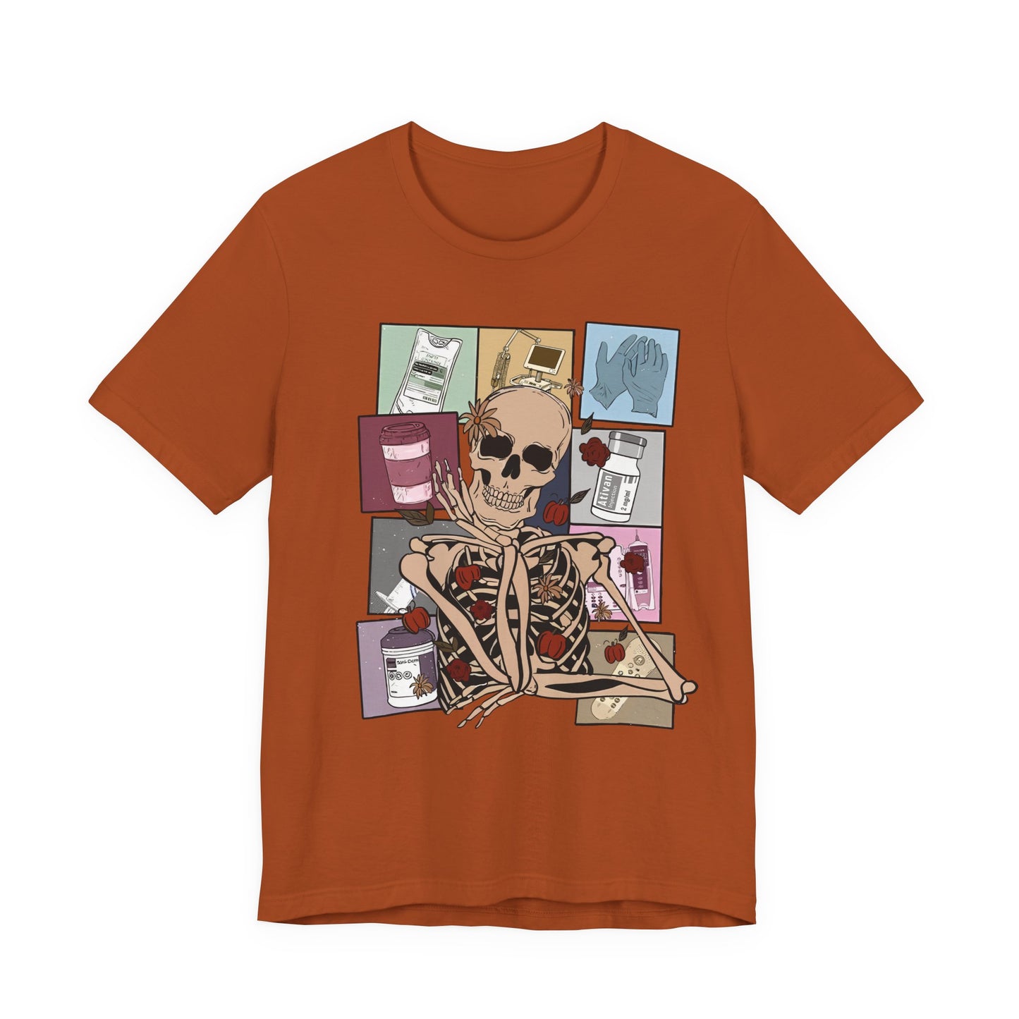Funny skeleton nurse tshirt, Halloween sweatshirt, spooky season, ER RN, NICU nurse,  Halloween Nurse,, floral Halloween ghost,