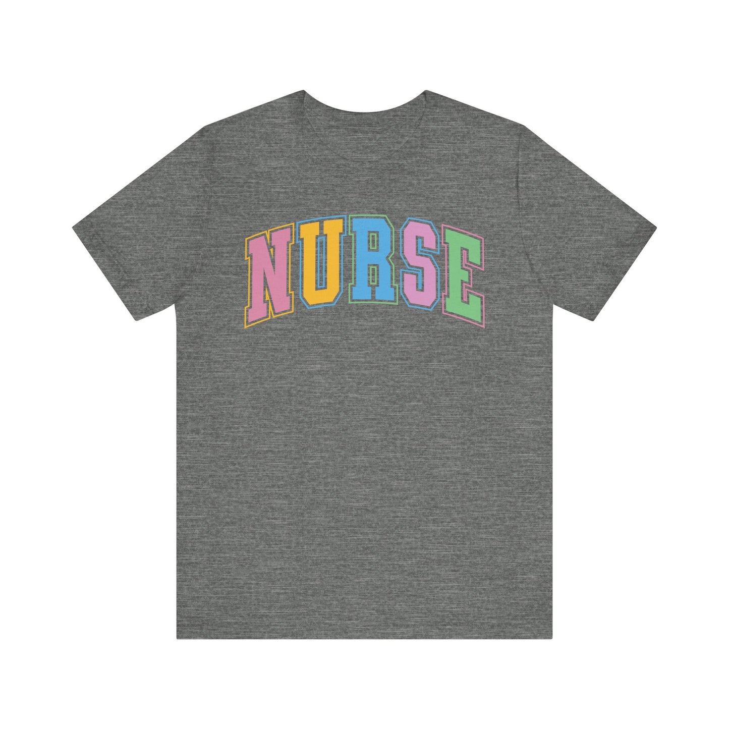 Multi Color Nurse Varsity Letter Tshirt, NICau, PICU, emergency department, labor and delivery