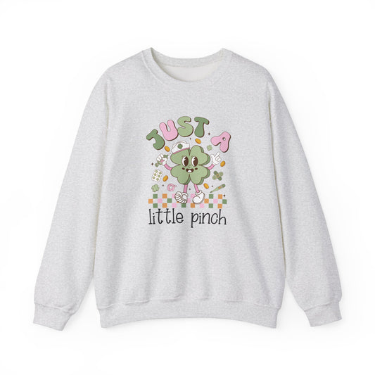 Just a little pinch Adorable Nurse St. Patricks Day Sweatshirt,  RN sweatershirt, ER Nurse, NICU Nurse, PICU nurse, clover, lucky nurse sweatshirt.