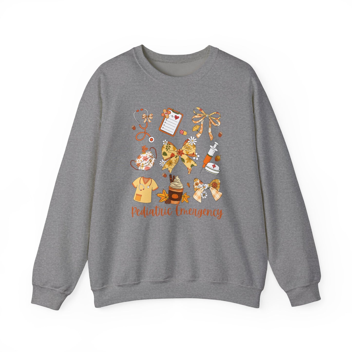 Cute Fall Pediatric Emergency Sweatshirt for all Fall Months, Nurse shirt, gift for nurse, coquette bow, everything fall
