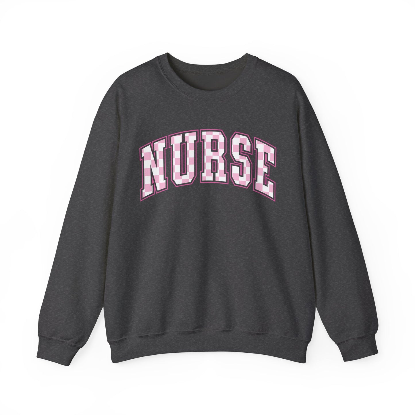 Retro Checkered Pink Nurse Gildan Sweatshirt