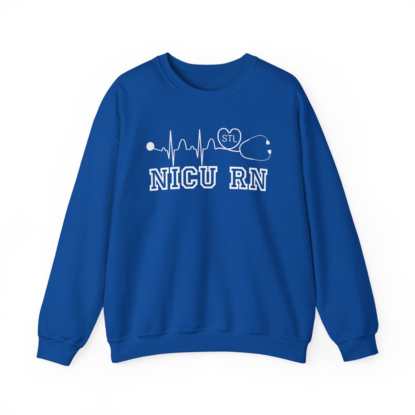 STL NICU RN Comfy Gildan Sweatshirt, EKG STL  love, wear out or at work!