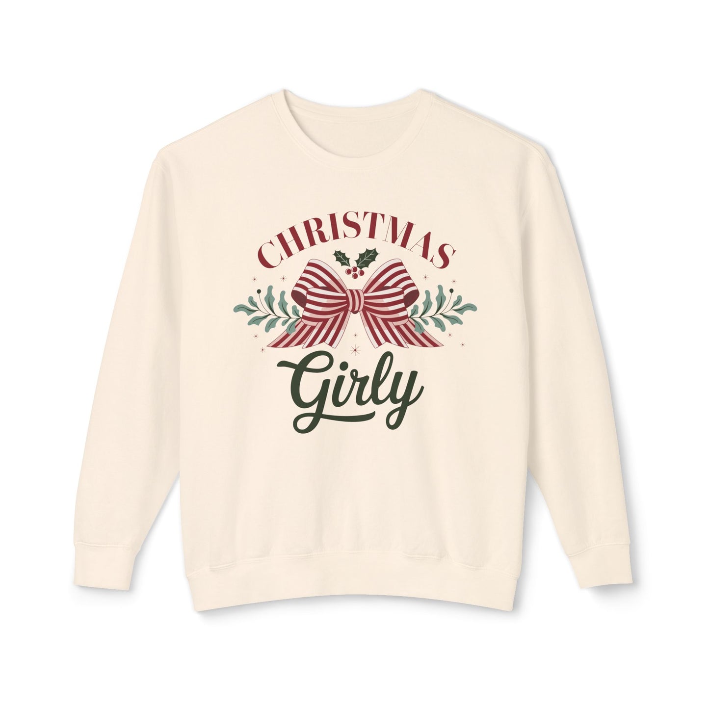 Christmas Girly, Cute Christmas comfort colors sweatshirt