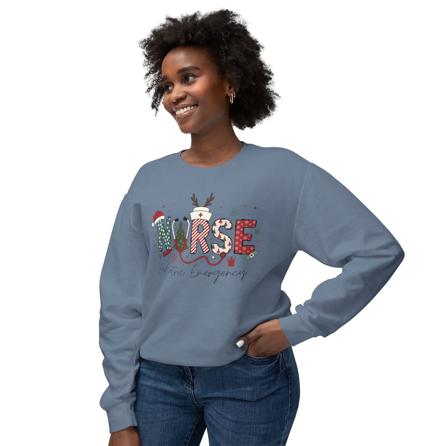 Comfort colors emergency pediatric Christmas nurse sweatshirt