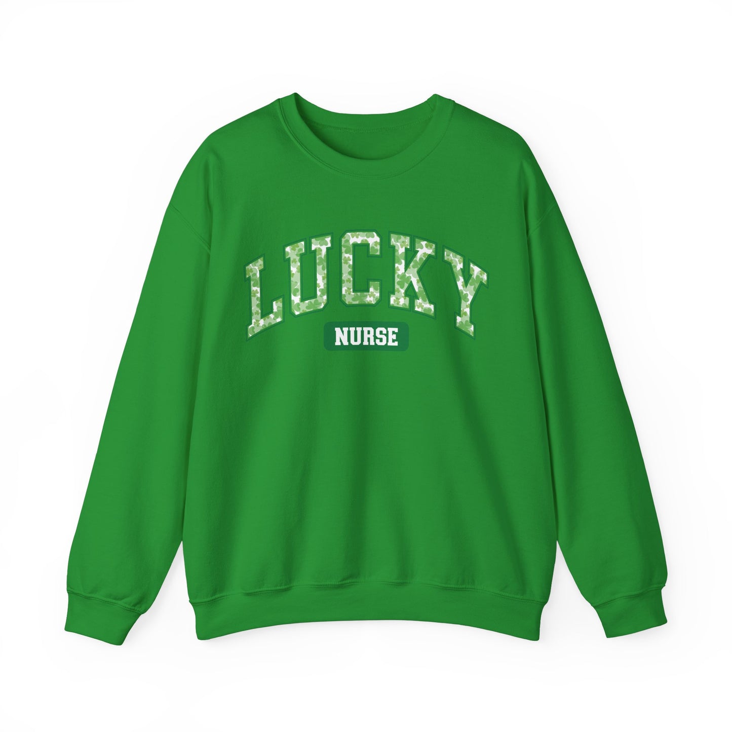 Nurse St. Patricks Day Sweatshirt, rn sweater, ER Nurse, NICU Nurse, PICU nurse, clover, lucky nurse sweatshirt.