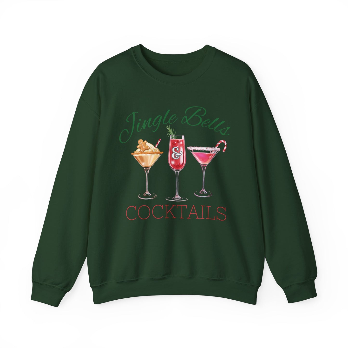 Jingle Bells &Cocktails Sweatshirt! Perfect for any holiday Party!