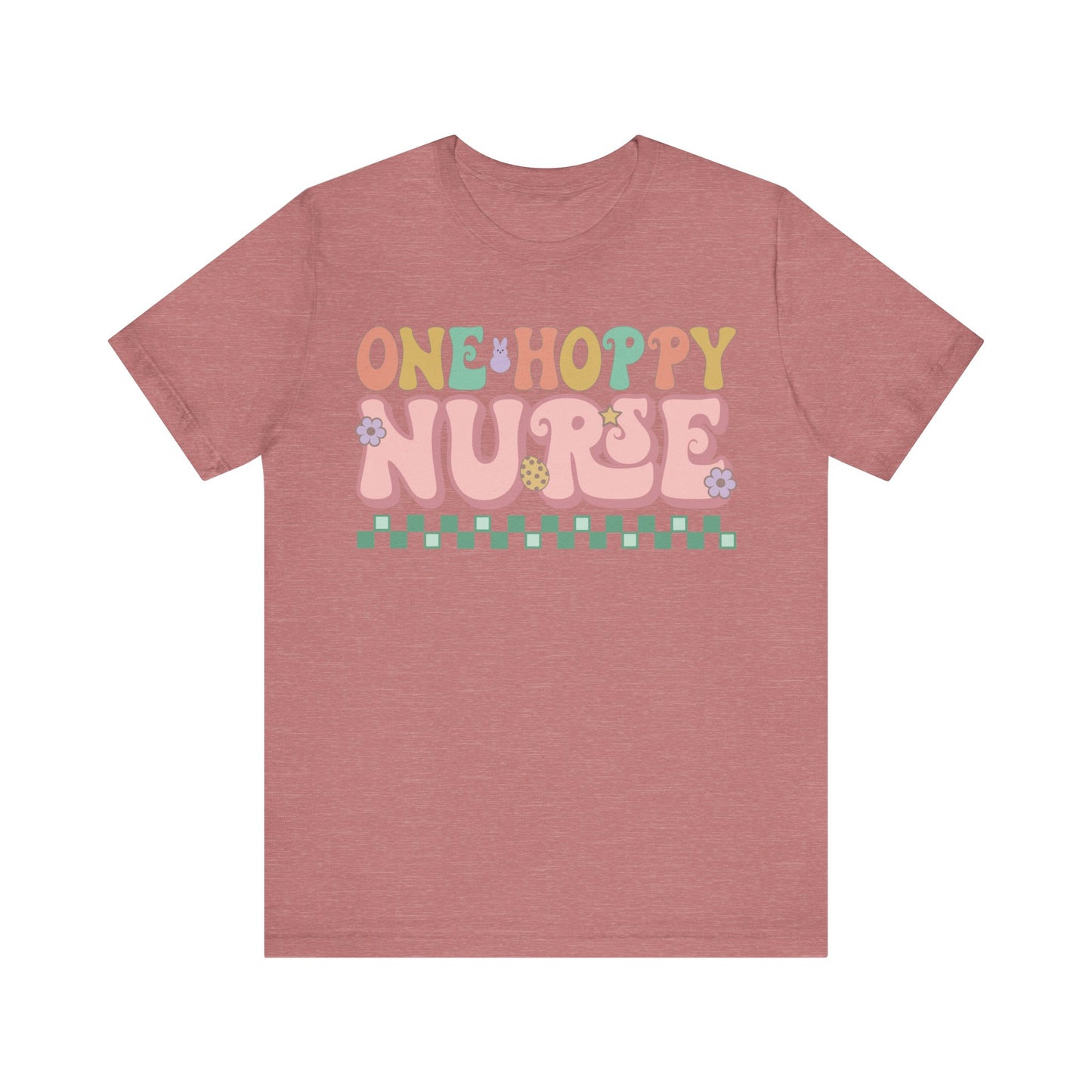 One Hoppy Nurse Easter Women Shirt, Retro Chick, Nurse shirt, teacher shirt, Easter nurse, punny shirt, funny woman shirt.