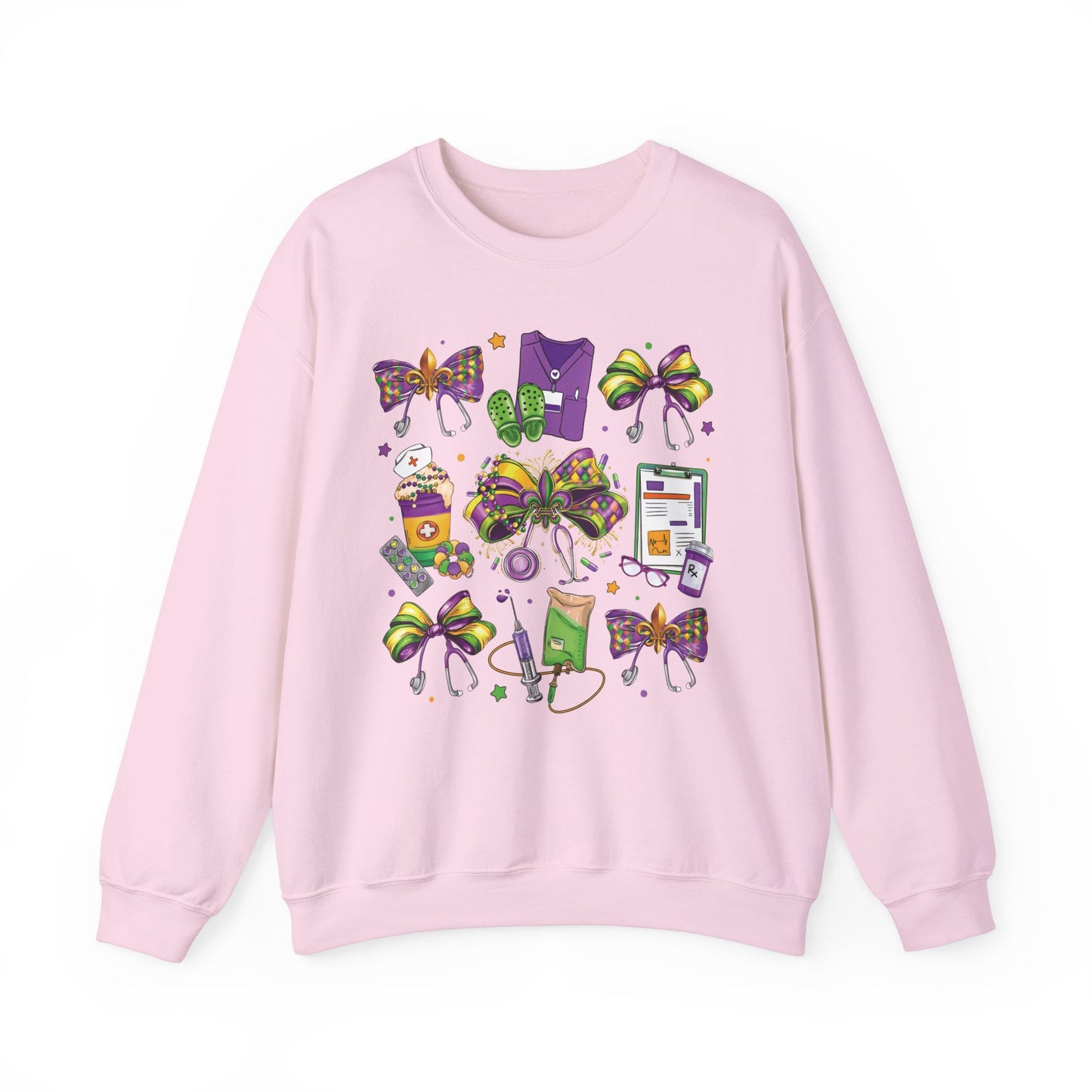 Mardi Gras Nurse Gildan Sweatshirt