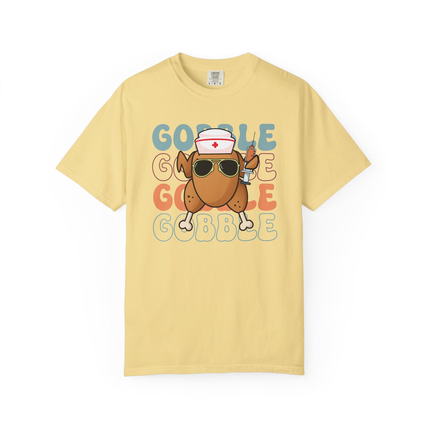 Funny gobble gobble turkey  Thanksgiving Comfort colors tshirt