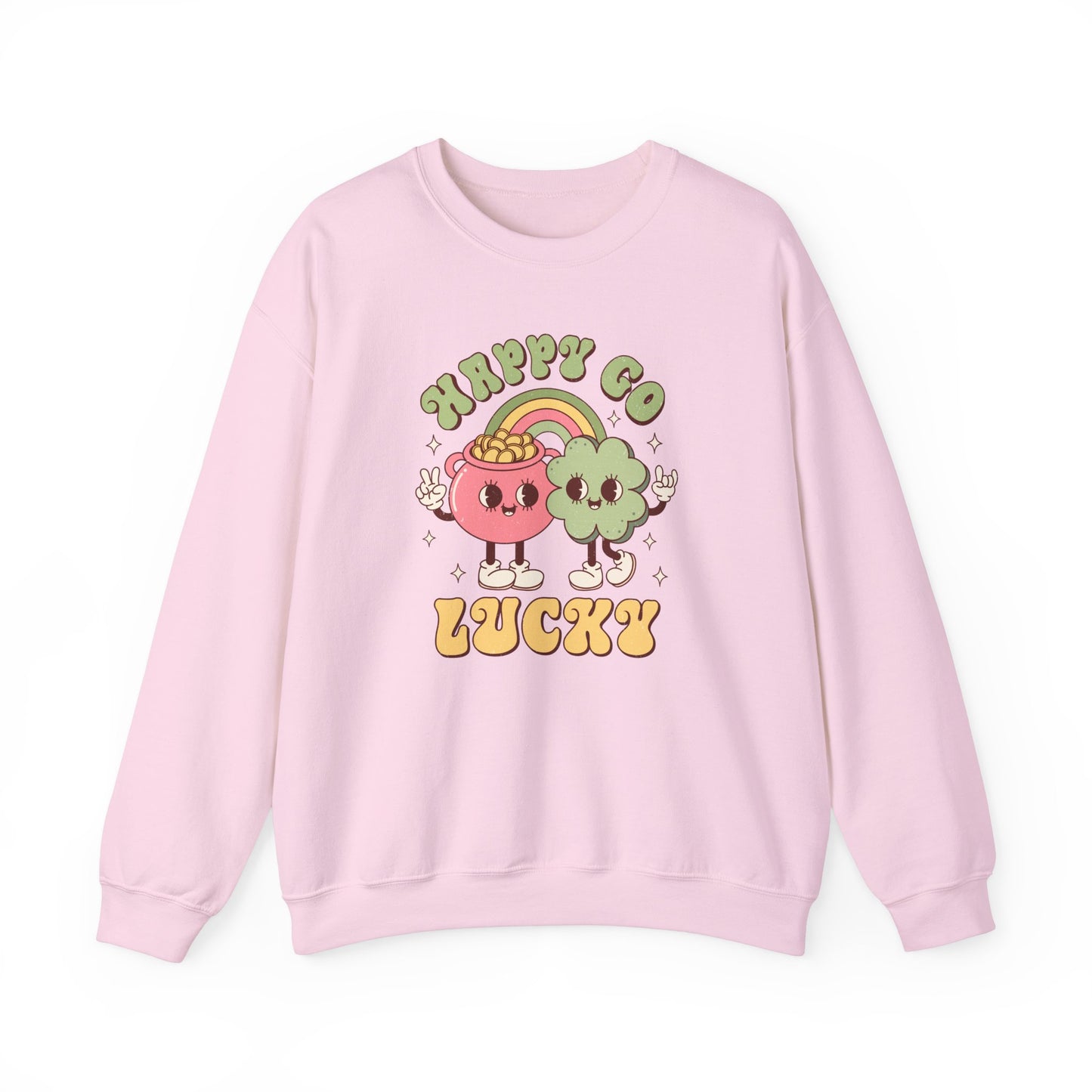 Happy Go Lucky St. Patricks Day sweatshirt, St. Pattys Nurse sweatshirt, ED RN, NICU, Teacher, Nurse Sweatshirt, Retro St. Pattys