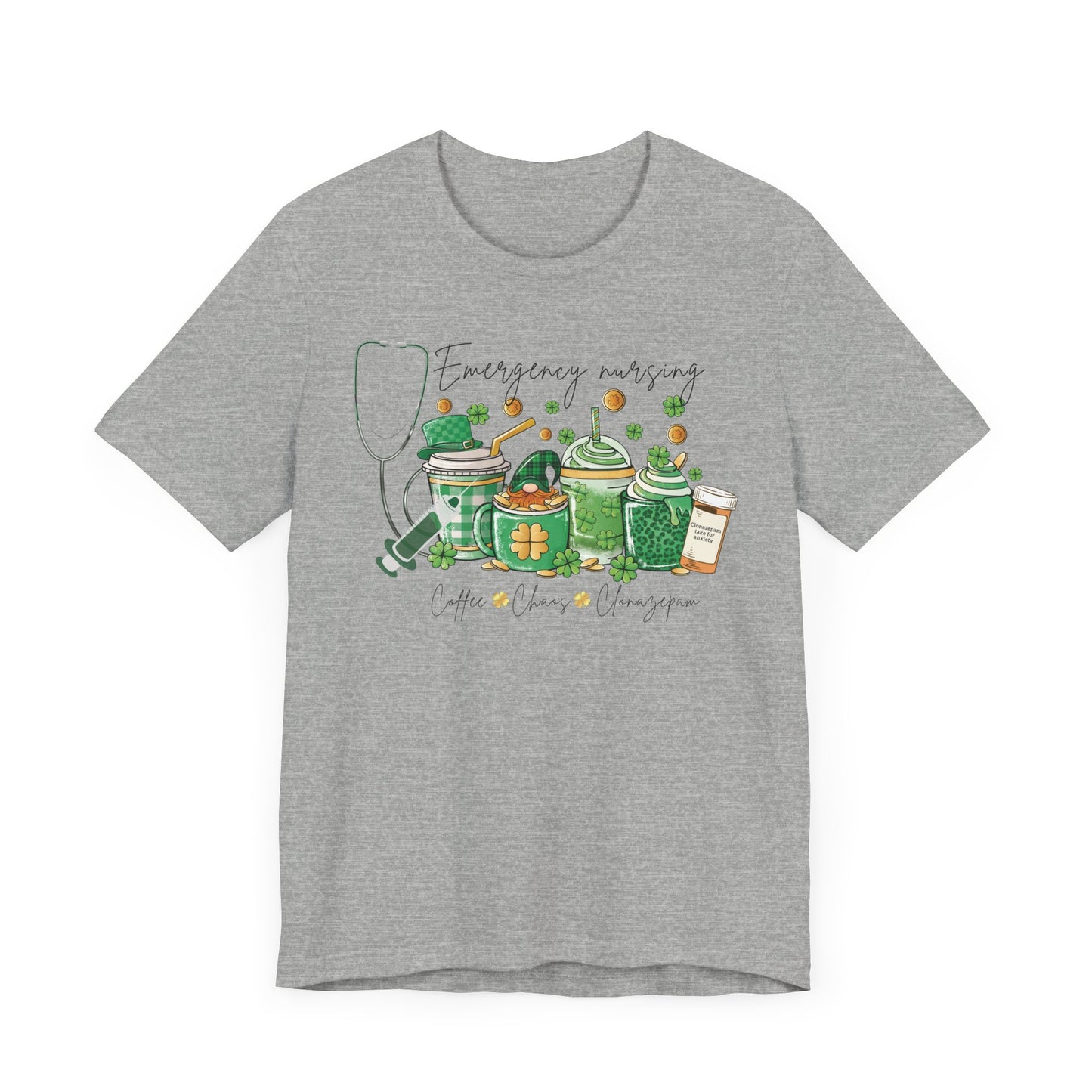 Emergency nurse Coffee Chaos St Patrick’s Day Shirt