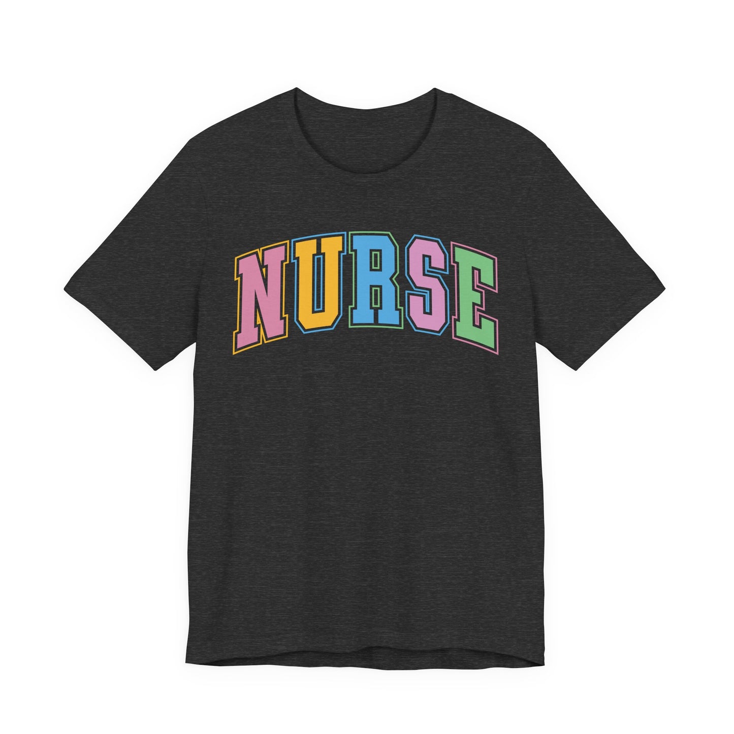 Multi Color Nurse Varsity Letter Tshirt, NICau, PICU, emergency department, labor and delivery
