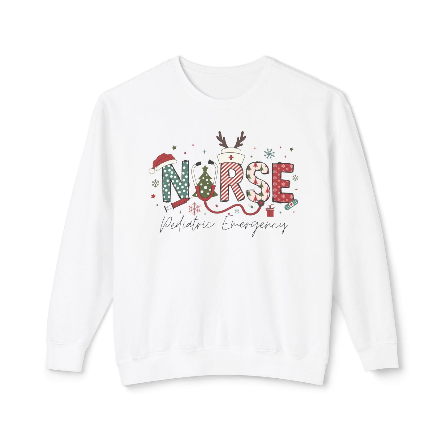 Comfort colors emergency pediatric Christmas nurse sweatshirt