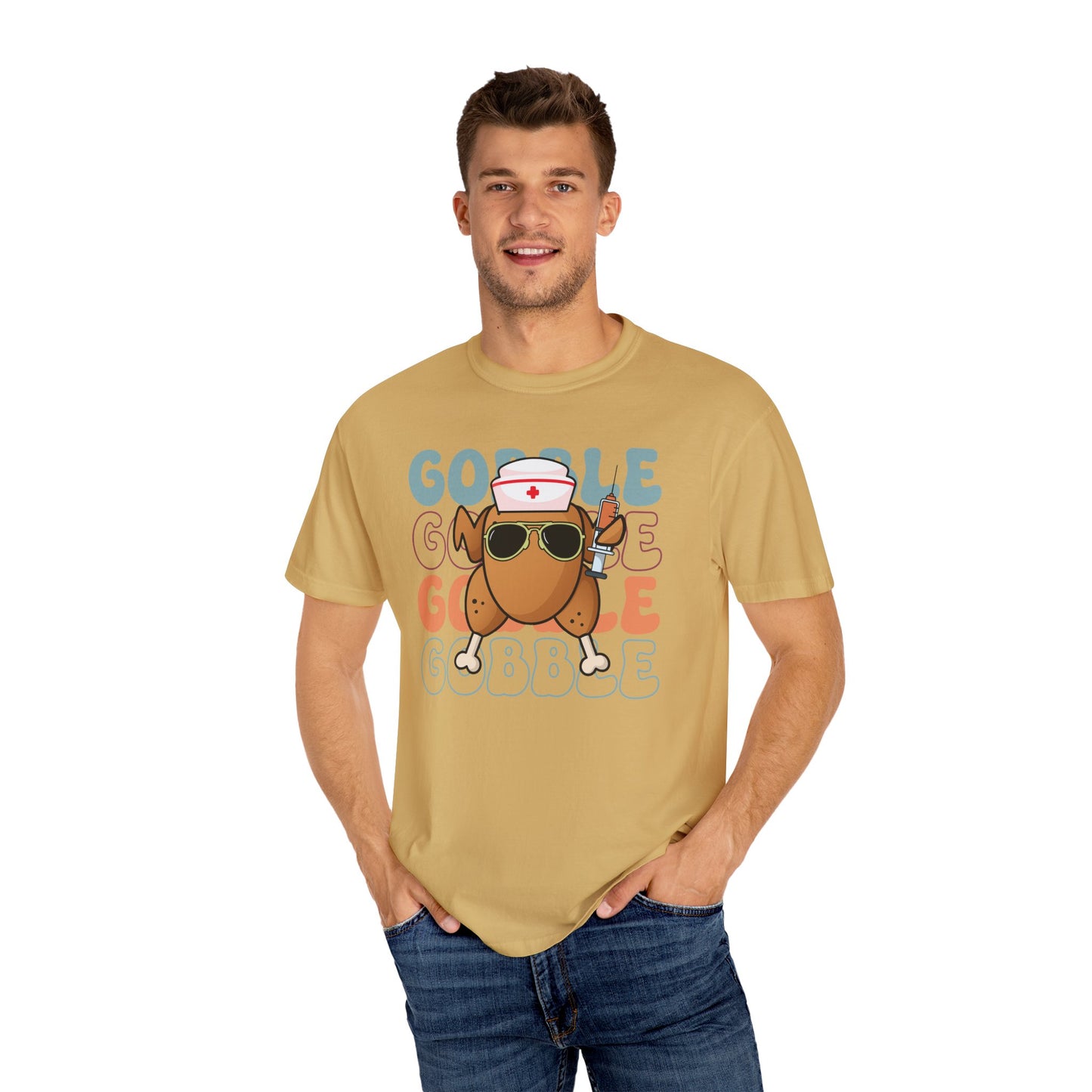 Funny gobble gobble turkey  Thanksgiving Comfort colors tshirt