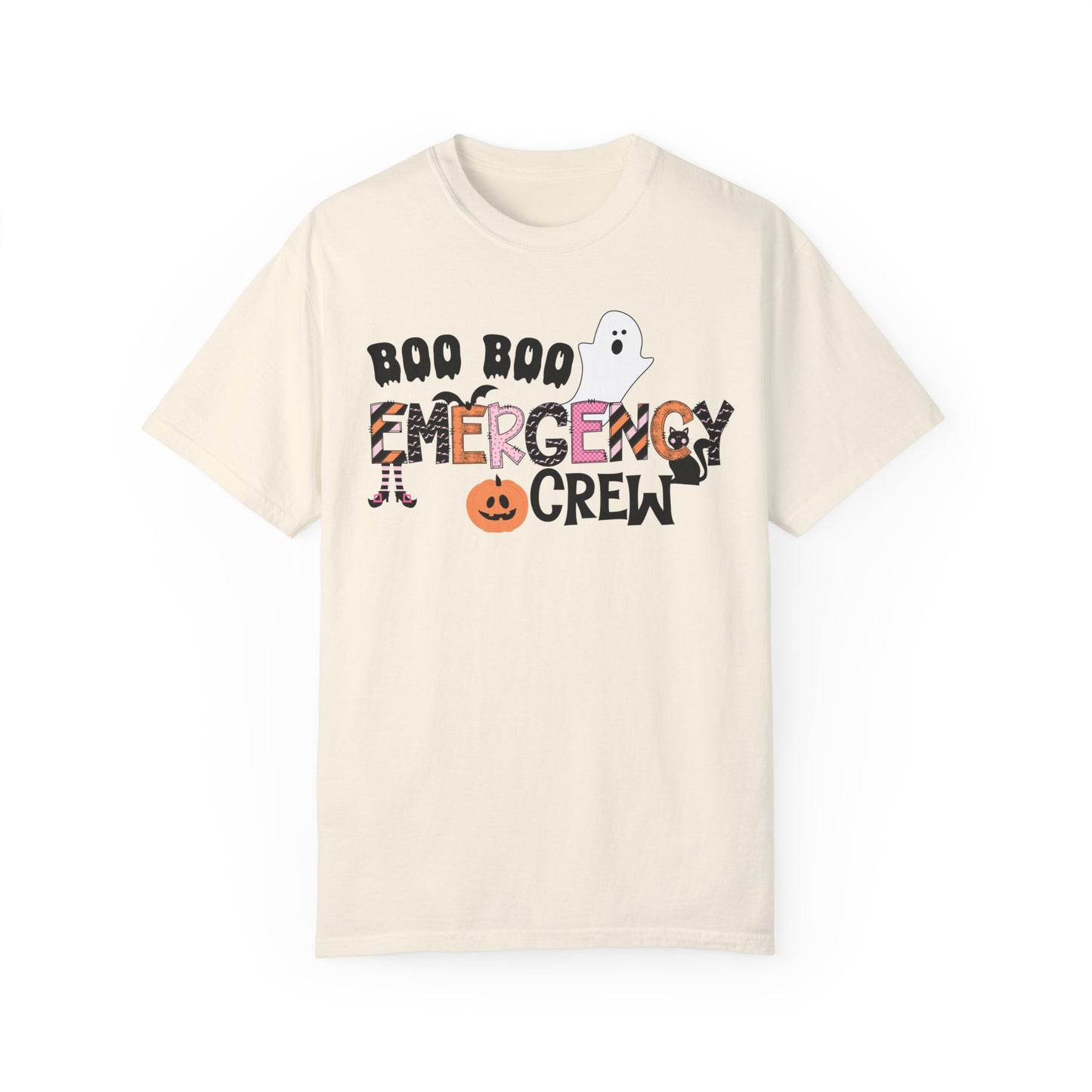 Boo boo crew nurse shirt, emergency nurse, RN Halloween shirt , comfort colors pink and orange ghost shirt, boo,  ER RN, medical shirt