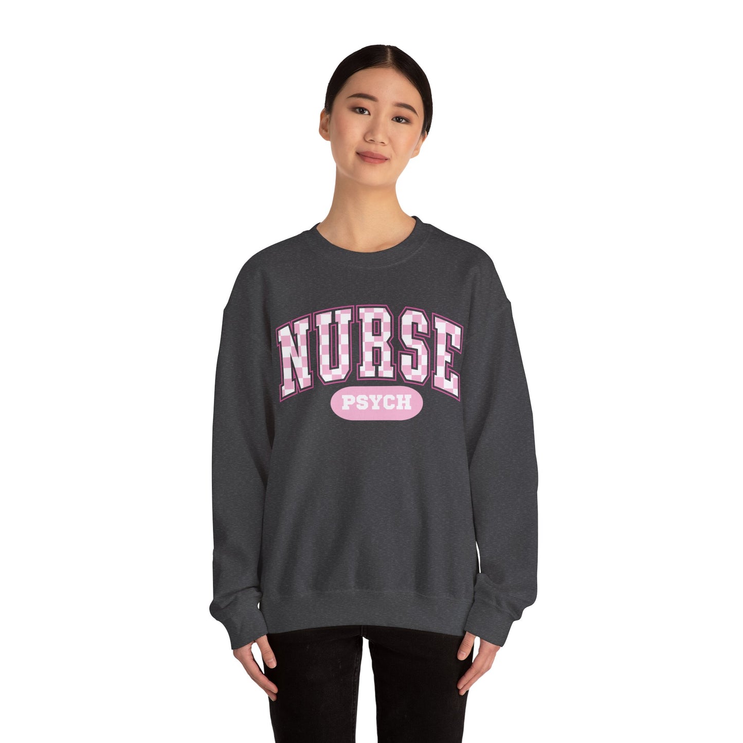 Psych Nurse Retro Checkered Varsity Letter Nurse Sweatshirt
