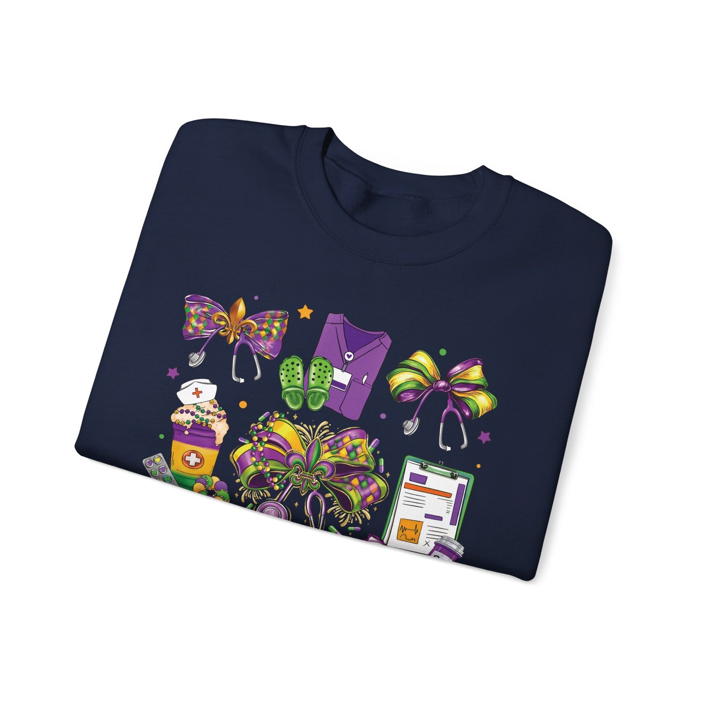 Mardi Gras Nurse Gildan Sweatshirt