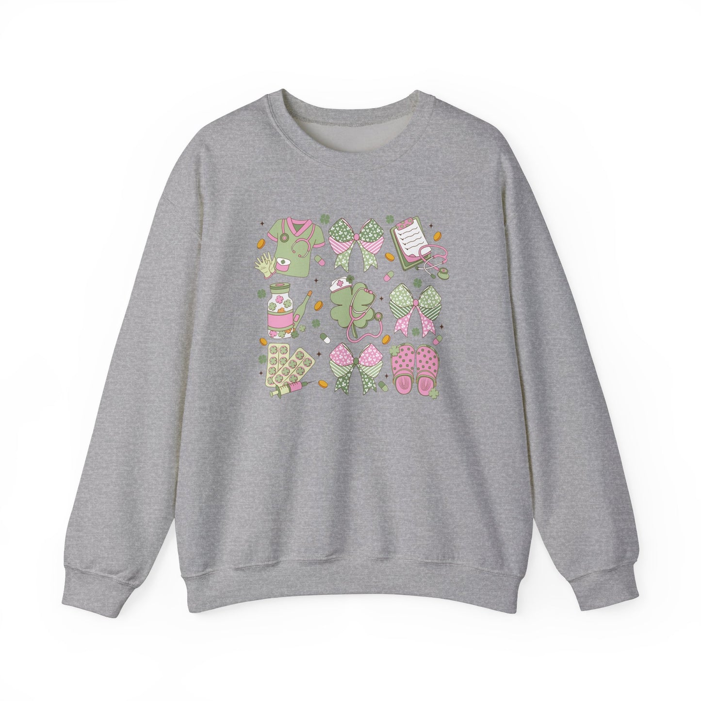 Adorable Nurse St. Patricks Day Sweatshirt,  RN sweatershirt, ER Nurse, NICU Nurse, PICU nurse, clover, lucky nurse sweatshirt.