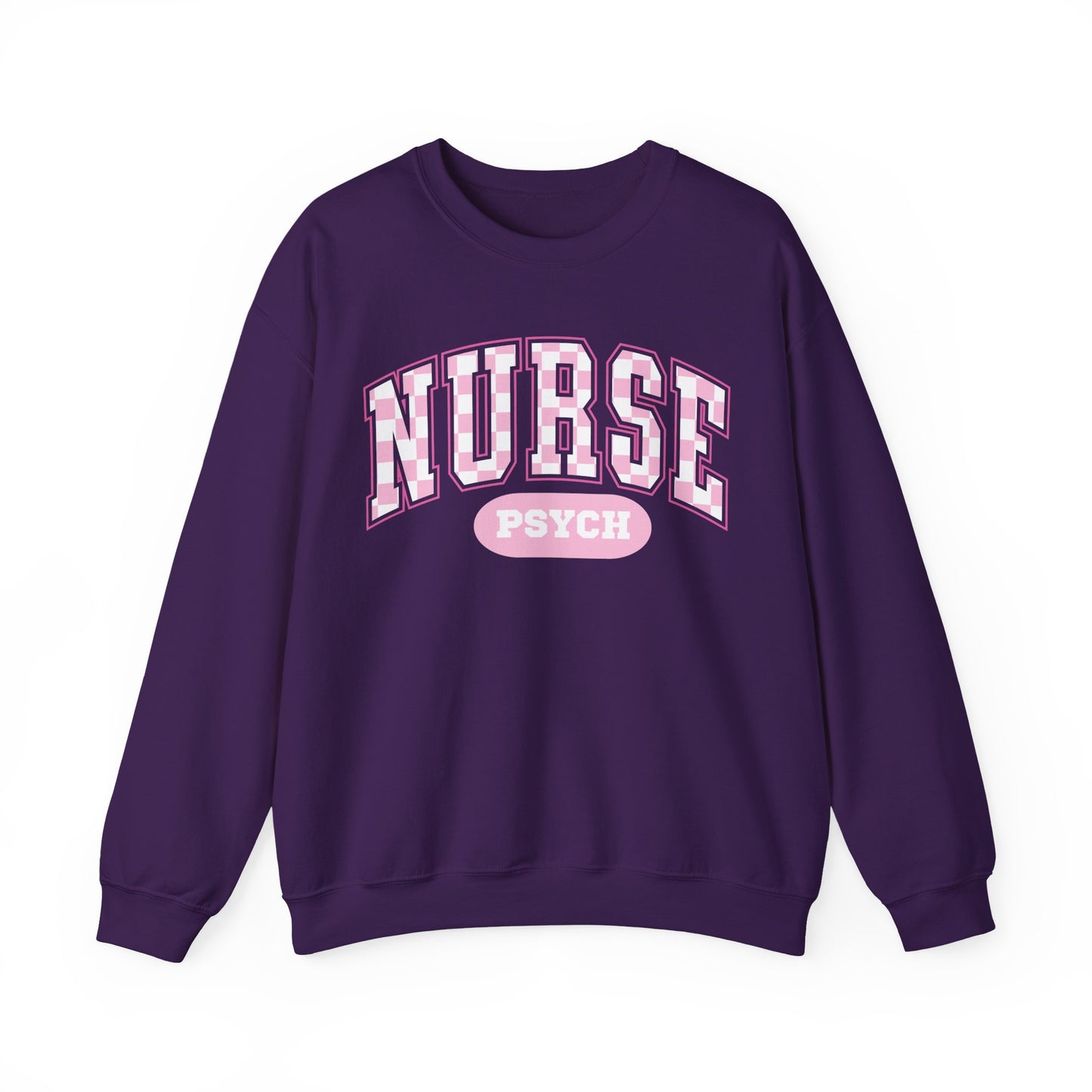 Psych Nurse Retro Checkered Varsity Letter Nurse Sweatshirt