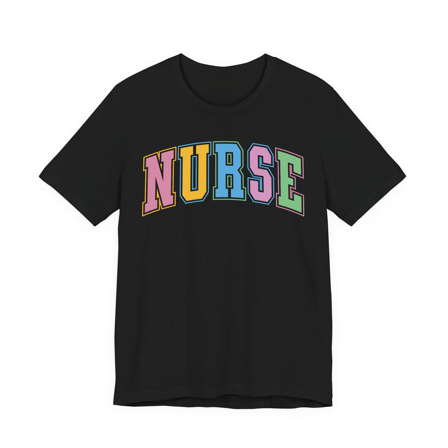 Multi Color Nurse Varsity Letter Tshirt, NICau, PICU, emergency department, labor and delivery